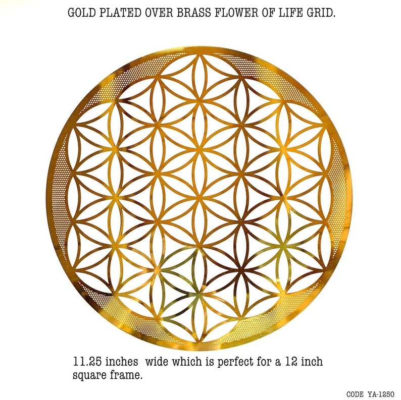 Flower of Life Healing Grid YA1250 18K Gold Plated Over Etsy