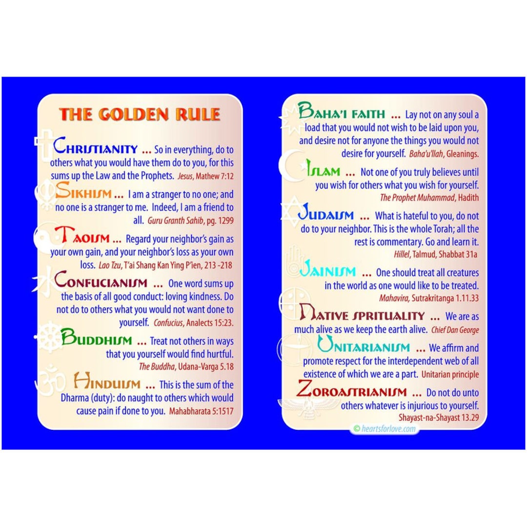 The Golden Rule According To Over A Dozen World Religions On