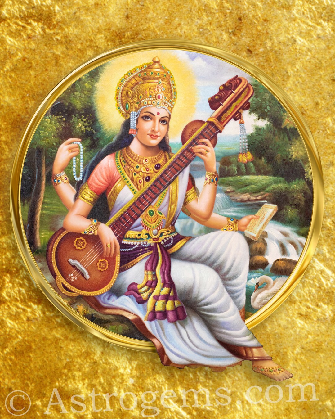 Goddess Saraswati Sending Her Blessings Unique Fine Art Print High