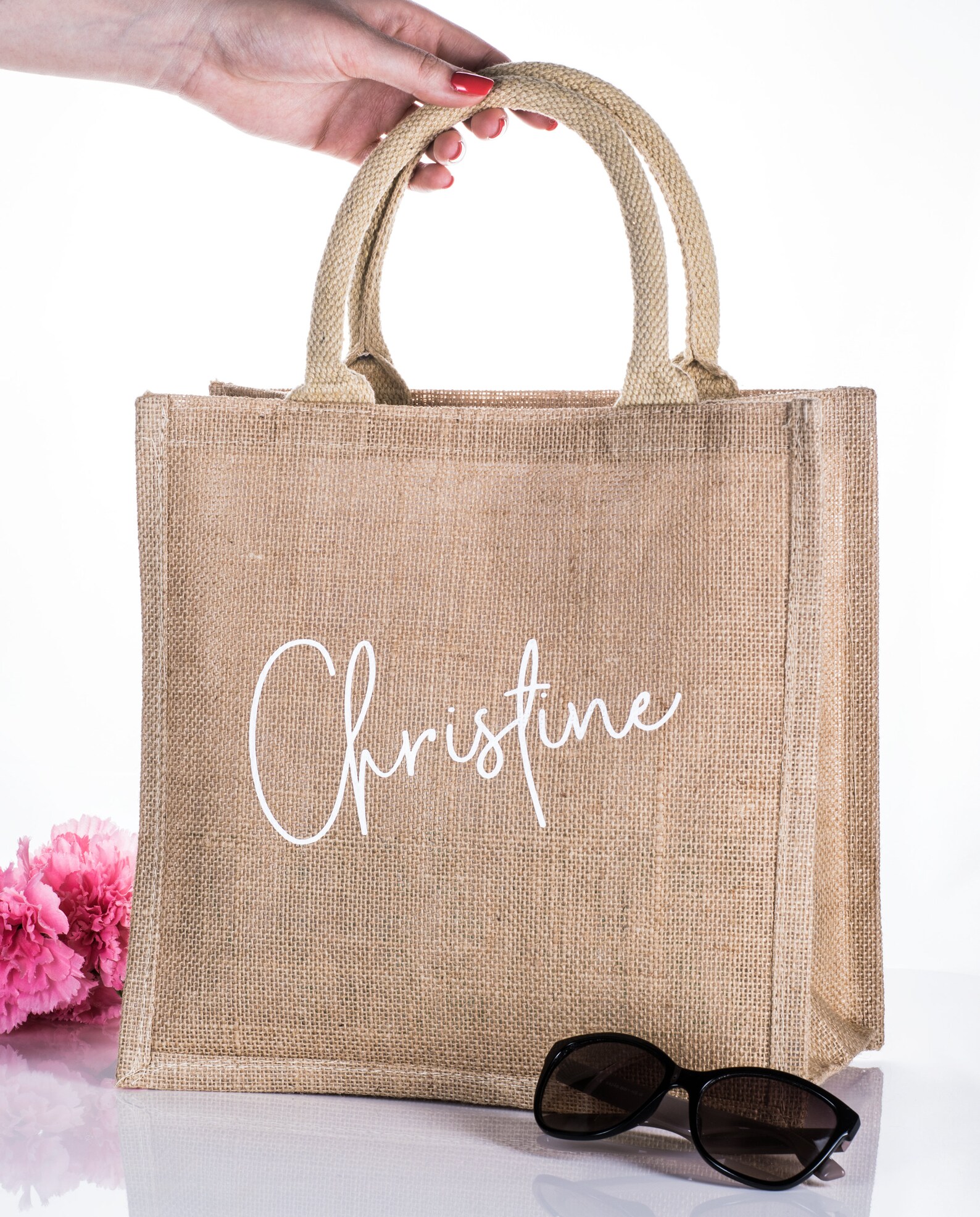 Personalized Burlap Beach Bags Beach Bridesmaid Tote Bags Etsy