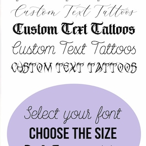 Custom Temporary Tattoos: Personalized Name, Text, Party Favors (Set of 2+)