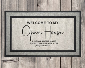 Custom Welcome Open House Doormat for Realtor Marketing - 18 in. x 30 in.