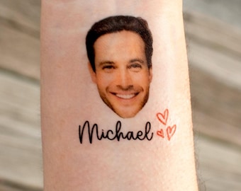 Bachelorette Tattoos, Groom Face Tattoo, Party Favors, Custom Temporary Tattoo, Bachelorette Party Favor, Personalized Tattoo, Wedding Favor
