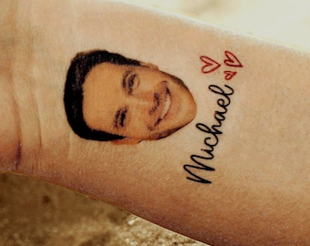 Personalized Bachelorette Party Tattoos with the Grooms Face Favors