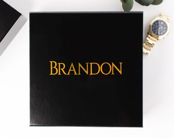 Magnetic Black Groomsmen Proposal Gift Box