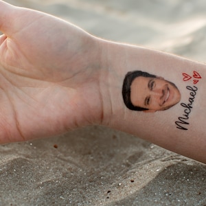 Bachelorette Tattoos, Groom Face Tattoo, Party Favors, Custom Temporary Tattoo, Bachelorette Party Favor, Personalized Tattoo, Wedding Favor
