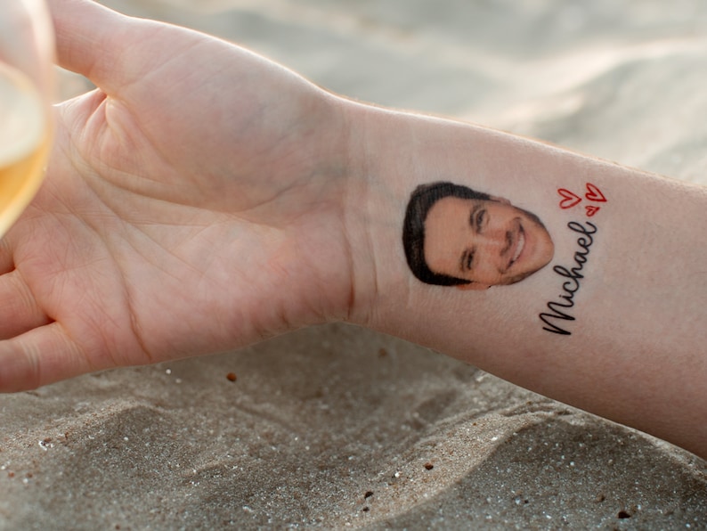 Bachelorette Tattoos, Groom Face Tattoo, Party Favors, Custom Temporary Tattoo, Bachelorette Party Favor, Personalized Tattoo, Wedding Favor