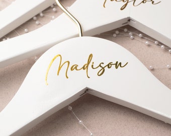 Personalized Bridesmaid Hangers | Bride Hangers | Wedding Dress Hangers | Custom Name Wooden Hanger | Bridesmaid Proposal