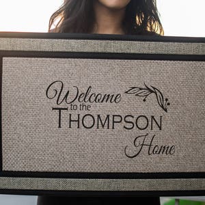 Custom Family Name Doormat, Personalized Welcome Mat