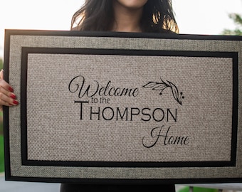 Custom Family Name Doormat, Personalized Welcome Mat