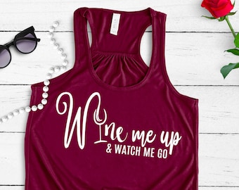 RHINESTONE WINE ME UP AND TANK TOP NEW MADE IN USA