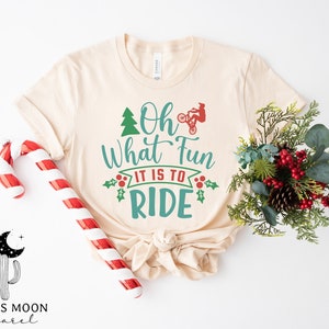 Oh What Fun It Is To Ride BMX Adult Unisex Jersey Short Sleeve Tee | BMX Riding Shirt | Funny BMX Christmas Themed Tee