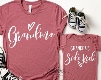 New Grandma Gift First Time Grandma Grandma & Granddaughter Personalized Grandma Baby Matching Shirts Customized Grandma and Grandson