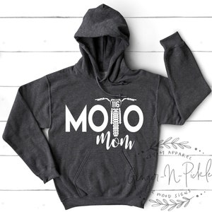 Moto Mom Personalized Dirt Bike Hoodie, Add Your Rider Name and Number to the Bike Hooded or Crewneck Sweatshirt, Moto Race Day Sweatshirt