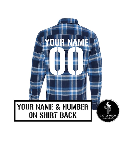 Adult or Youth Name and Number Unisex Long Sleeve Flannel Adult or Youth Name and Number Unisex Long Sleeve Flannel