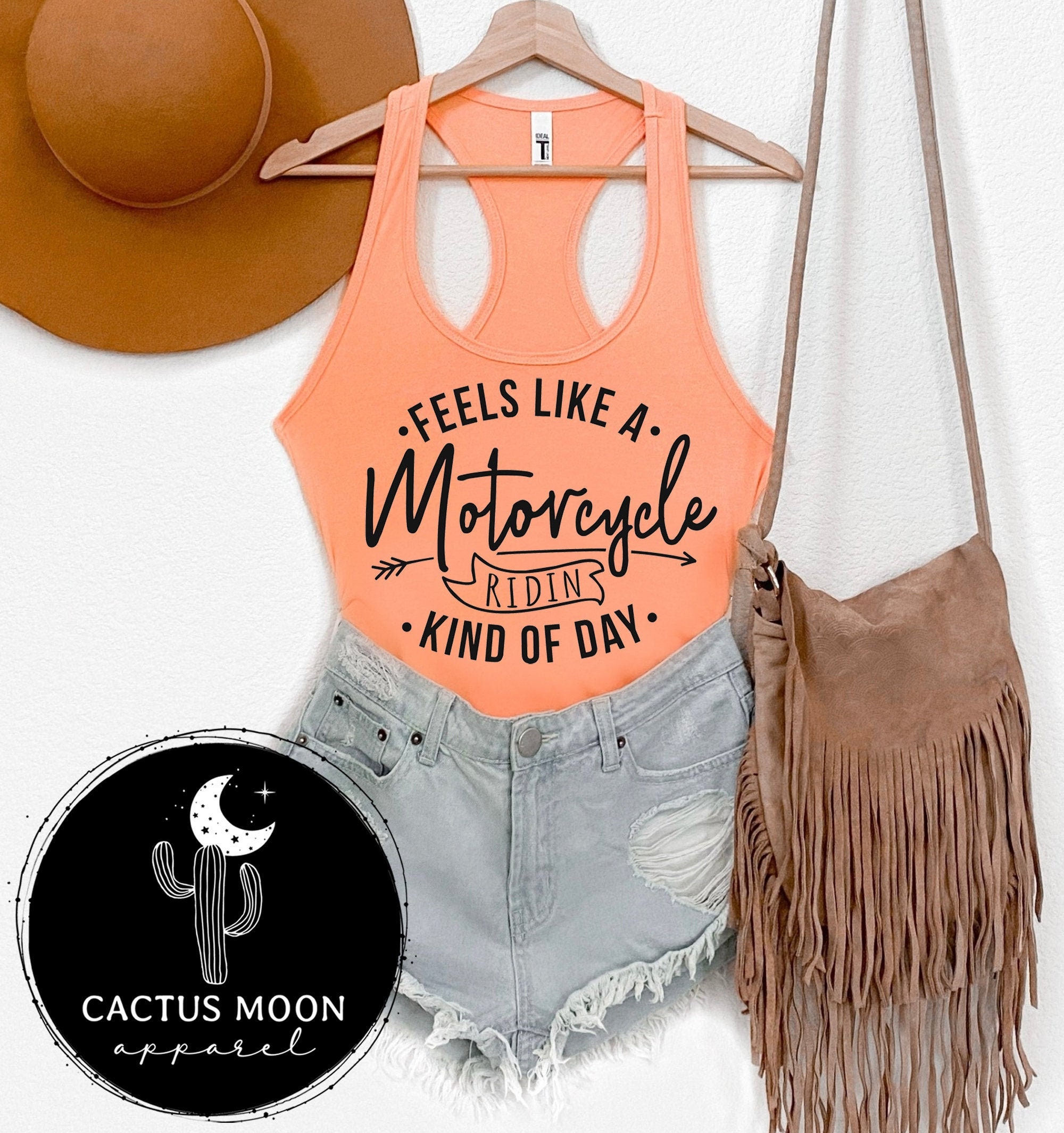 Feels Like A Motorcycle Ridin Kind Of Day Ladies Tank Top or Scoopneck or V-Neck Shirt, Motorcycle Dirt Bike Motocross Race Day Shirt