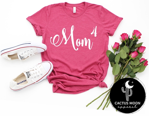 Mom to the Power of 4 or Your Number Short Sleeve or Long Sleeve