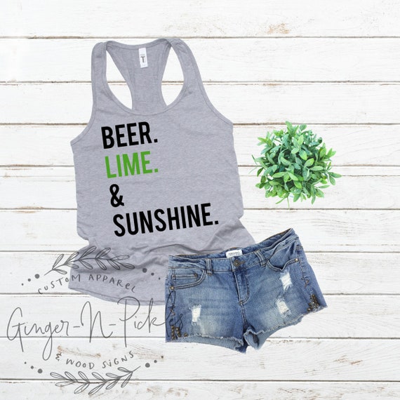 Beer Lime & Sunshine Tank Top, Ladies Beer Lime y Sunshine Shirt Summertime  Vacation Day Drinking Shirt Lake Shirt Beer Drinkers Shirt -  México