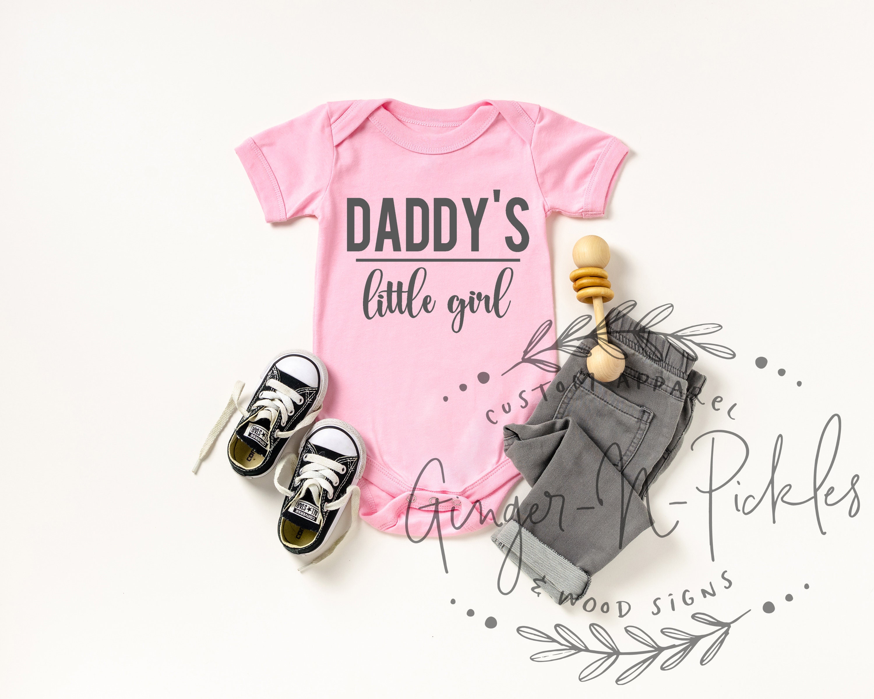 Daddy's Little Trouble Maker Pink Baby T-Shirt