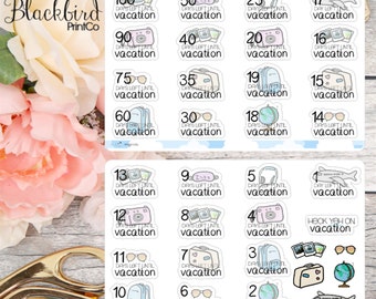 Holiday / Vacation Countdown Stickers | Hand Drawn original Planner Stickers [SE0003]