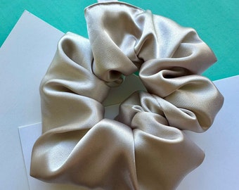 Champagne | Luxe Satin | Hand Sewn Scrunchie