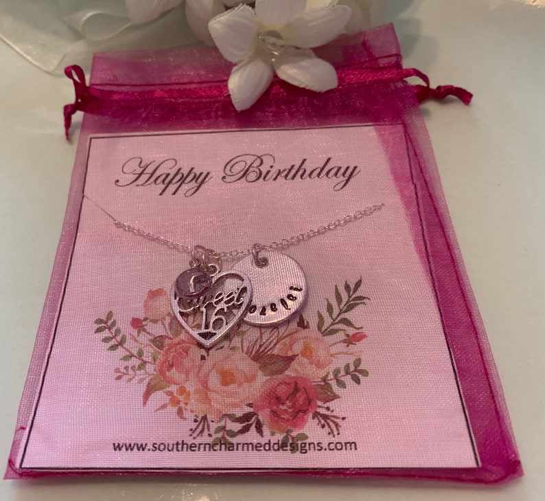 Personalized Sweet Sixteen Necklace Sweet 16 Gift Personalized Jewelry For 16th Birthday Sweet 16 Necklace For Daughter Birthday 16