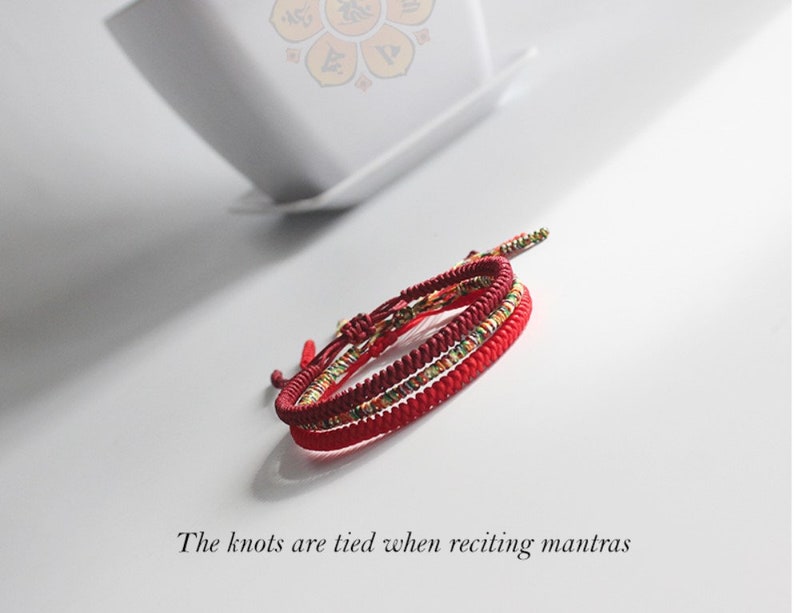 Tibetan Buddhist Lucky Rope Knots Bracelet Braided Bracelet Etsy