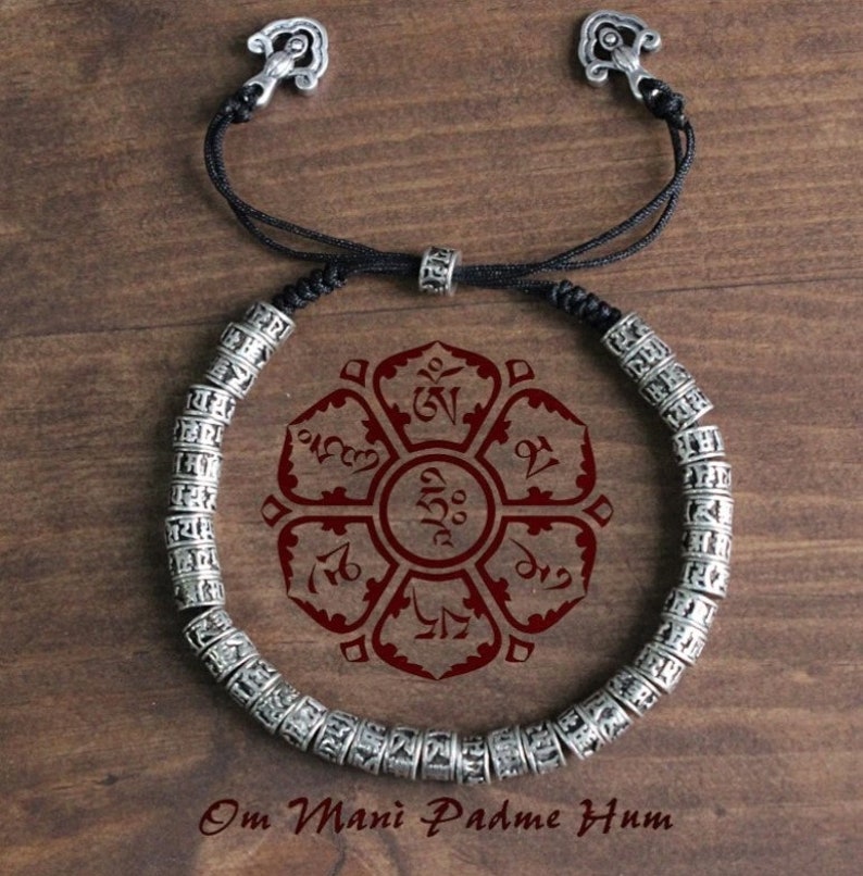 Traditional Tibetan Om Mani Padme Hum Amulet Bracelet Feng Shui Buddhist Bracelet His or Her bracelet Unisex bracelet Spiritual Lucky