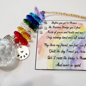 Memorial Pet Loss Gift Rainbow Bridge Sympathy Prism Suncatcher, Chakra Crystal,  Gift Pet Loss Dog Paw Gift  Pet Loss Gift  Sympathy