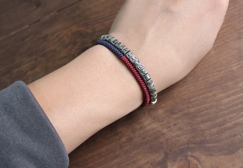 Traditional Tibetan Om Mani Padme Hum Amulet Bracelet Feng Shui Buddhist Bracelet His or Her bracelet Unisex bracelet Spiritual Lucky