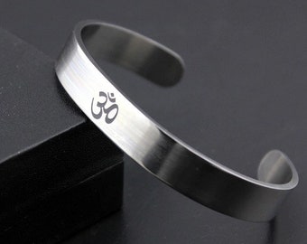 Om Bracelet • Om Bracelet for Him • Stainless Steel Om Bracelet  •  Om • Yoga Jewelry • Bohemian Protection