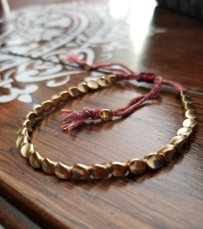 Handmade Cotton Thread Tibetan Copper Beads Bracelet Tibetan Etsy