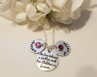 Hand Stamped Personalized Mother's, Mom birthstone Pendant, Necklace Gift, Mom Necklace, Mom gift Mother's Day Necklace, Customize