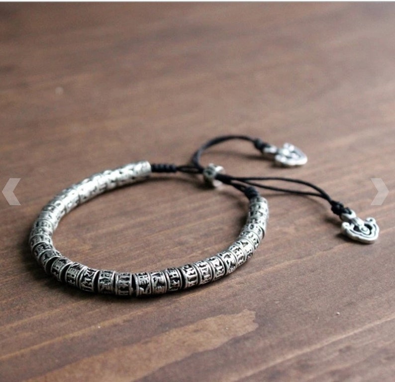 Traditional Tibetan Om Mani Padme Hum Amulet Bracelet Feng Shui Buddhist Bracelet His or Her bracelet Unisex bracelet Spiritual Lucky