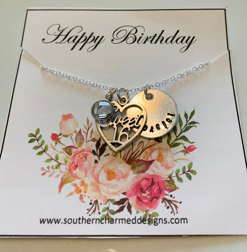 Personalized Sweet Sixteen Necklace Sweet 16 Gift Personalized Jewelry For 16th Birthday Sweet 16 Necklace For Daughter Birthday 16