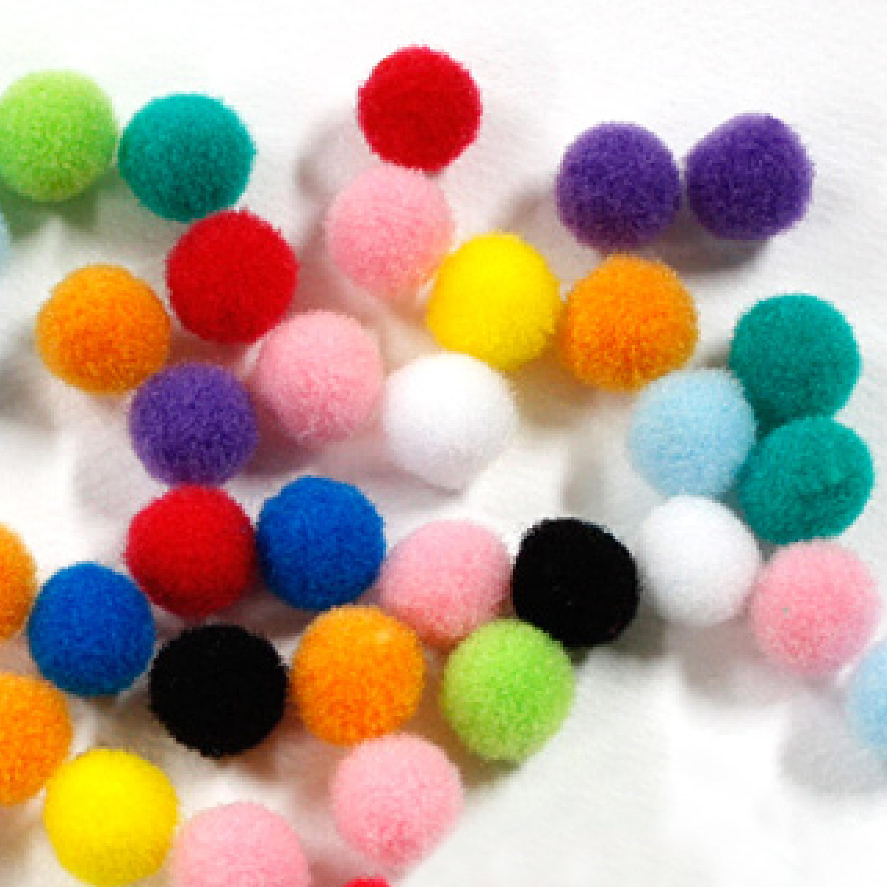 Pom poms / MINI pompoms / Mixed Colors Soft Fluffy Etsy