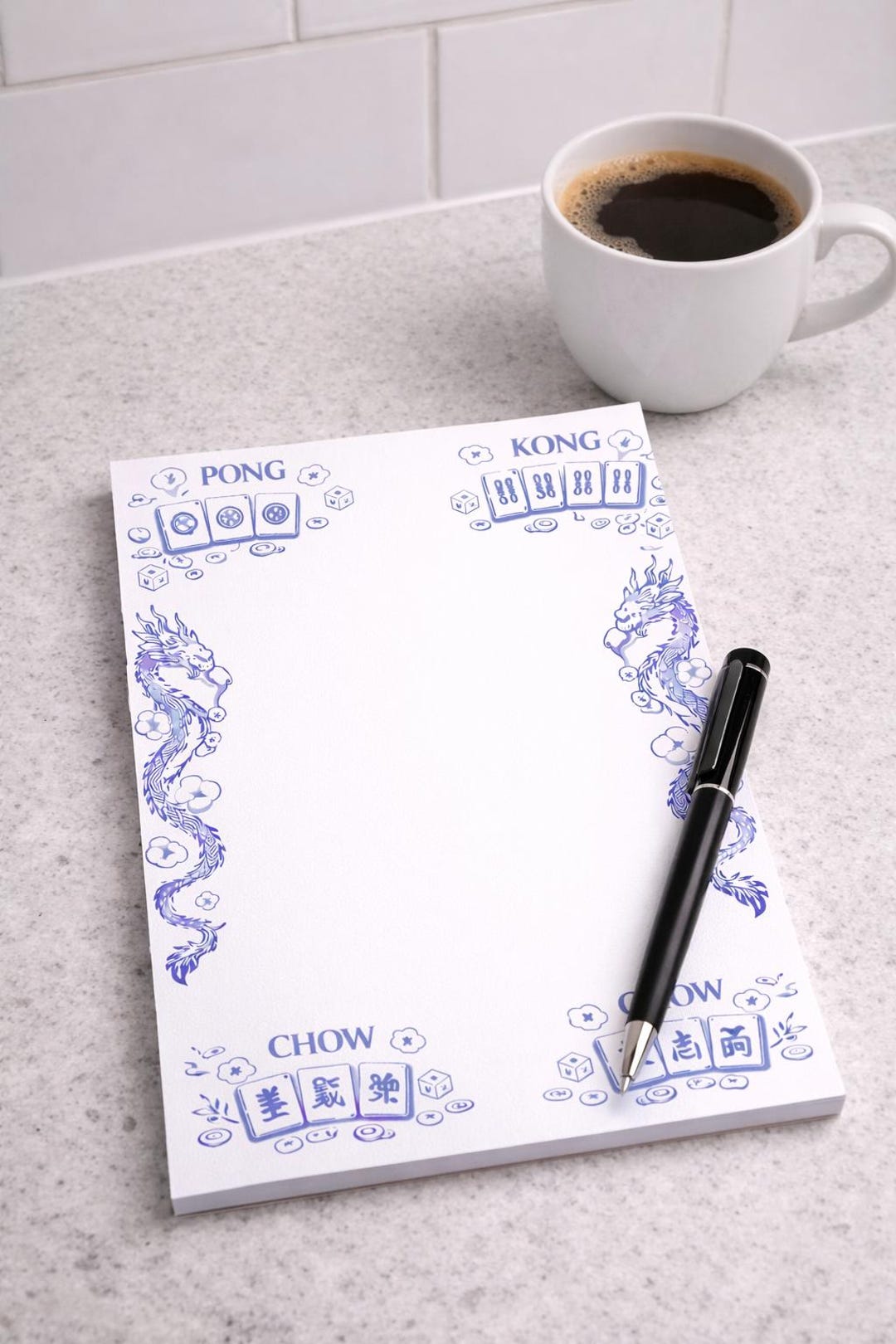 Mahjong Notepad Purple Chinoiserie Mahjong Notepad, 8.5x11 Tear-off Pad - Etsy