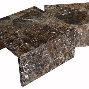 Brown Eperador marble coffee table set n.2 pieces