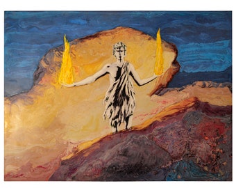 wall panel artistic scagliola art painting handmade in Italy