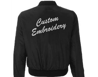 Plt Black Vinyl Embossed Monogram Bomber Jacke