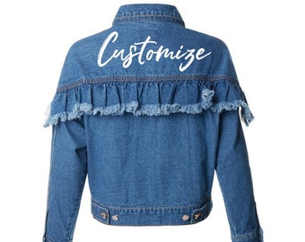 Ruffle Denim Jacket - Etsy