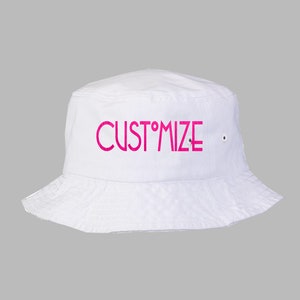 Personalized White Bucket Hat, Custom Embroidery Colorful Sun Hats, Bachelorette Party Favors, Gifts for Bridesmaids from Bride, Beach Cap