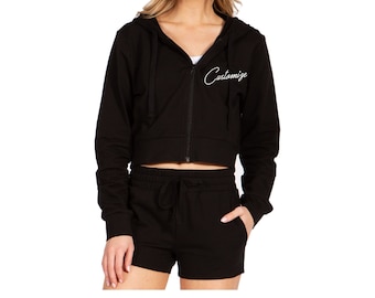 Personalisiertes Lounge Set in vielen Farben, Hoodie mit Kordelzug Shorts, Hochzeitstag immer bereit Outfit, personalisierte Brautjungfern Set