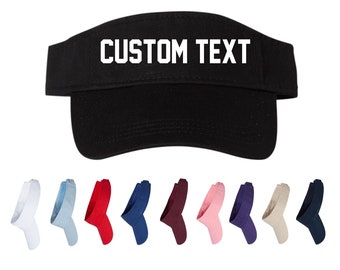 Customized Unisex Visor, Sports Outdoor Sun Shade Hat, Adjustable Many Colors Monogram Business Logo Visor Hat, Golf Beach Custom Sun Visor
