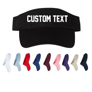 Customized Unisex Visor, Sports Outdoor Sun Shade Hat, Adjustable Many Colors Monogram Business Logo Visor Hat, Golf Beach Custom Sun Visor