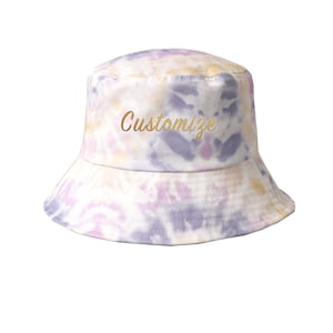Personalized Tie Dye Bucket Hat, Custom Embroidery Purple Sun Hats, Bachelorette Party Favors, Gifts for Bridesmaids from Bride, Beach Cap