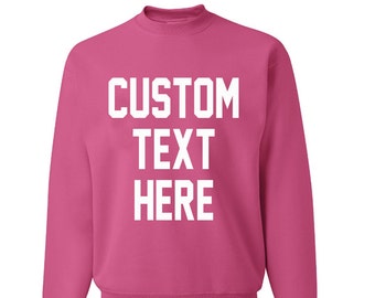Sudadera holgada de gran tamaño con texto personalizado en rosa brillante suave y rosa para novio - UNISEX Sudadera holgada personalizada que diseñas