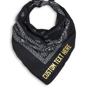 CUSTOM TEXT Any Color Paisley Bandana Neck Scarf- Customize Your Own Scarf- Neck Tie Scarf with Personalize Text- Bandana Scarf- Colorful