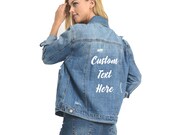 Custom Denim Jacket, Jean Jacket, Personalized Gift for Mom from Daughter,