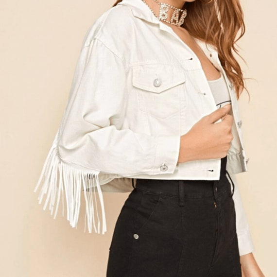 White fringe jacket forever cheap 21